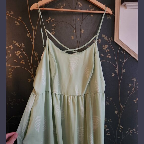 Fern print Maxi-dress by Modcloth, mint green, size 3x - Picture 3 of 8